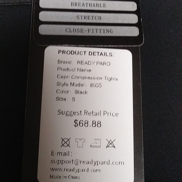 Black compression pants size small new with tag by Ready Pard - Picture 3 of 3